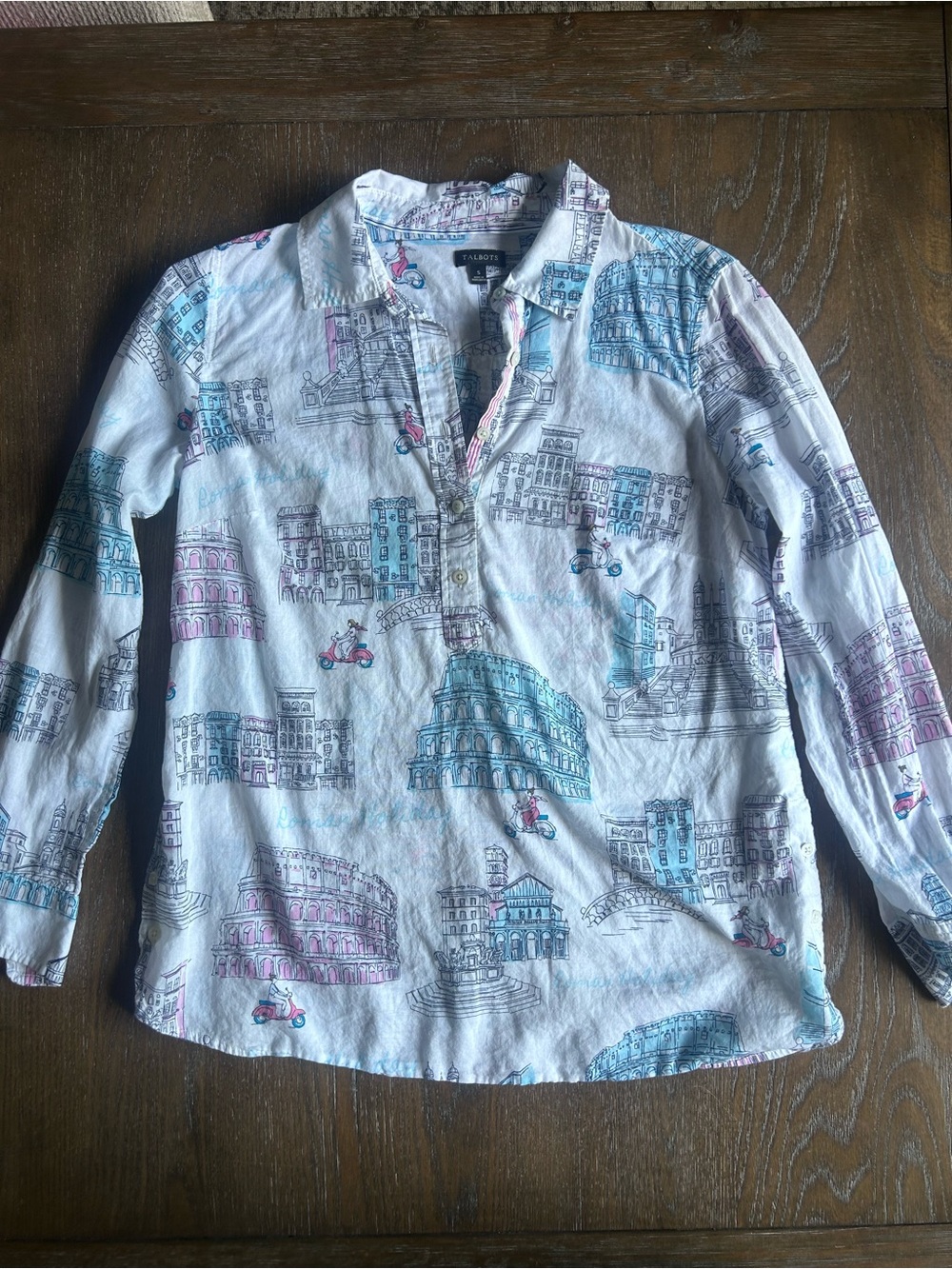 Talbots Shirt with Italian City Print